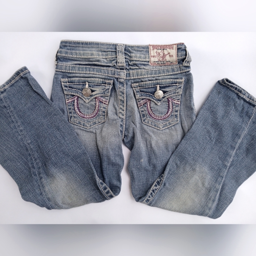 Little Girls flared True Religion Joey Rainbow jeans size 6